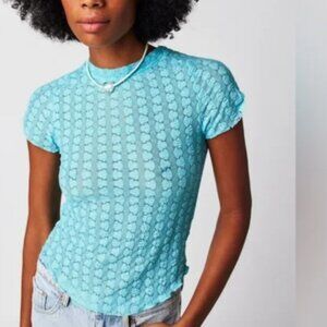 Free People Blue Maggie Tee EUC